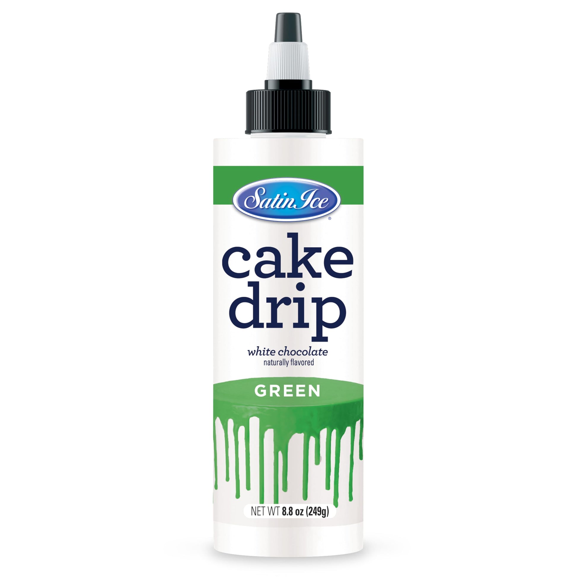 Satin Ice Cake Drip, Green, 8.8 Ounce