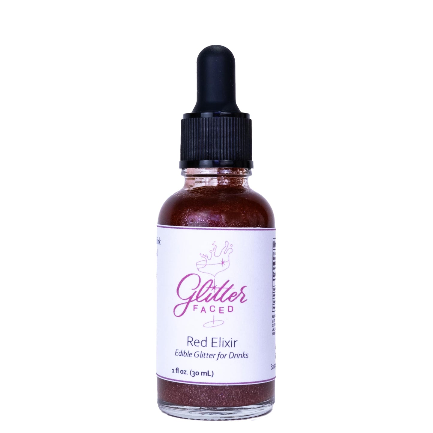 Glitter Faced Red Edible Glitter for Galentines Cocktails & Mocktails, Mess-Free Glitter for 30 Drinks, Luster Dust Made from th