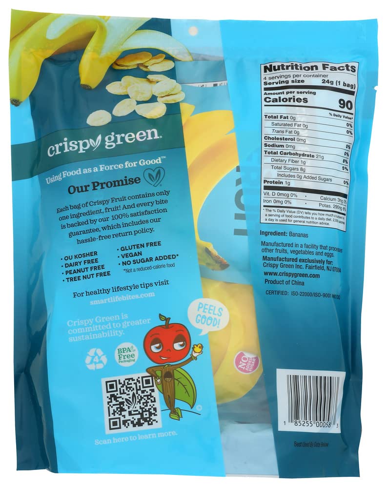 Crispy Green Freeze Dried Banana, 3.39 Oz