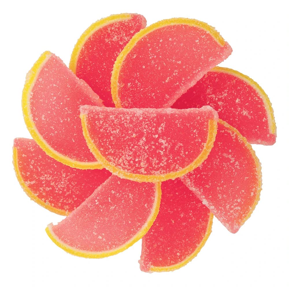 NY Spice Shop Fruit Slices Jelly Candy - 8 Ounce Pink Grapefruit Candied Fruit - Fruit Candy Slices - Bulk Gummy Candy Slices - 