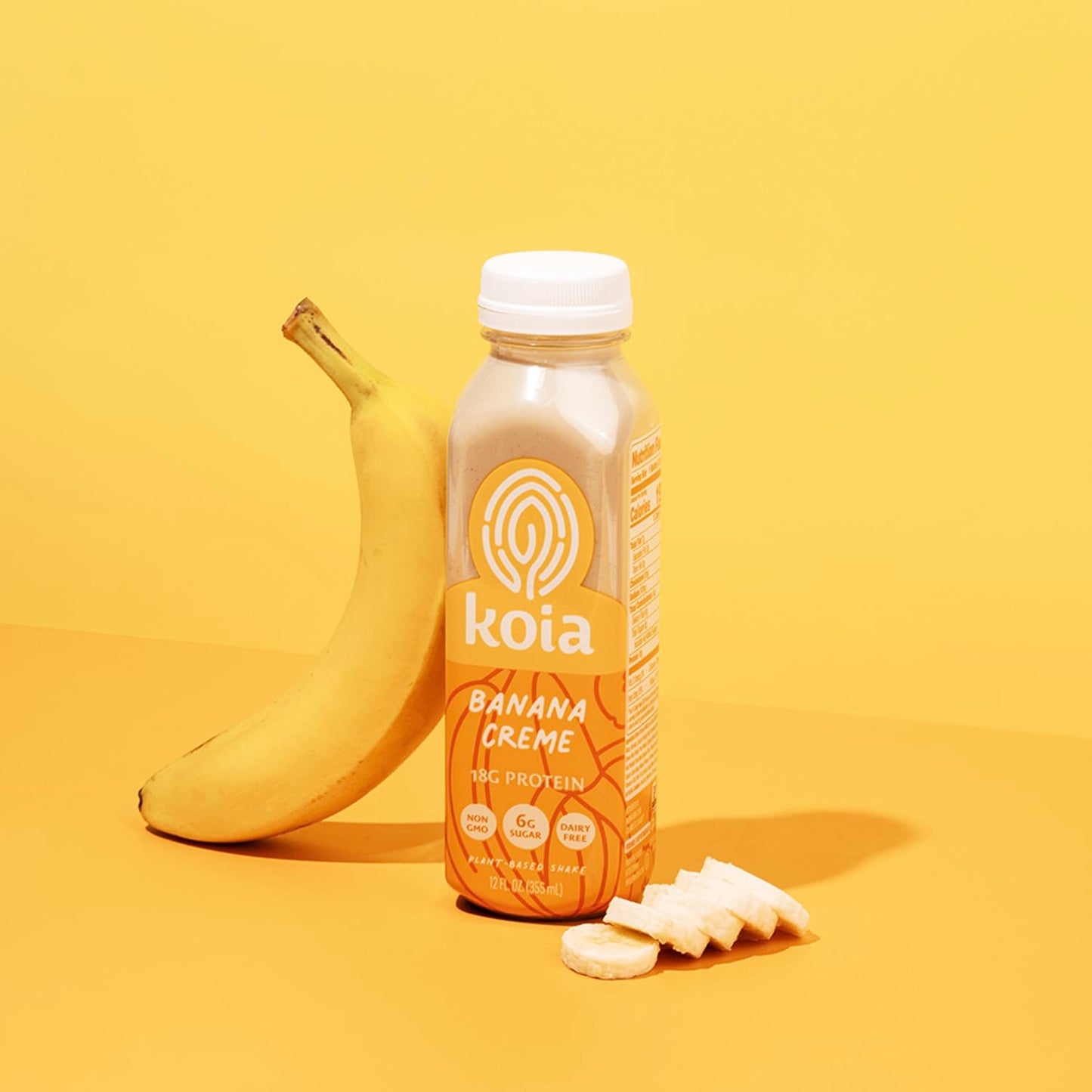 Koia Ready To Drink Plant Protein Shake (12 Fl Oz) - Banana Creme- Dairy Free, Gluten Free, Soy Free, Non GMO, Kosher, Vegan
