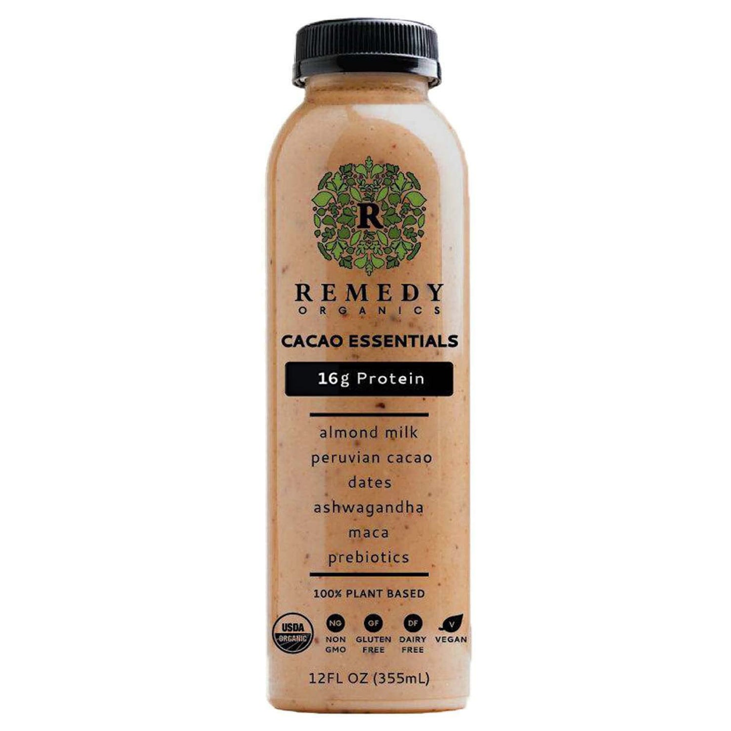 Remedy Organics Cacao Essentials 12-Pack | Plant Based 16g Protein Shakes  Ready to Drink | USDA Organic  Gluten Free  Dairy Free  Soy Free