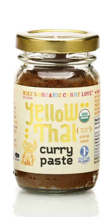 Yellow Thai Curry Paste Organic. Vegan. Dairy Free. Sugar Free. Keto Friendly. Made In Thailand. 4.23 Oz Glass Jar