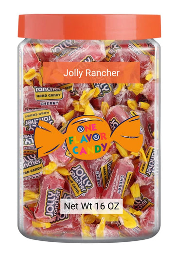 Jolly Rancher Worlds Best Flavored Fruit Hard Candy Bulk Candies In Jar 16Oz Tasty Yummy Perfectly Delicious Time (Cherry, 16Oz)
