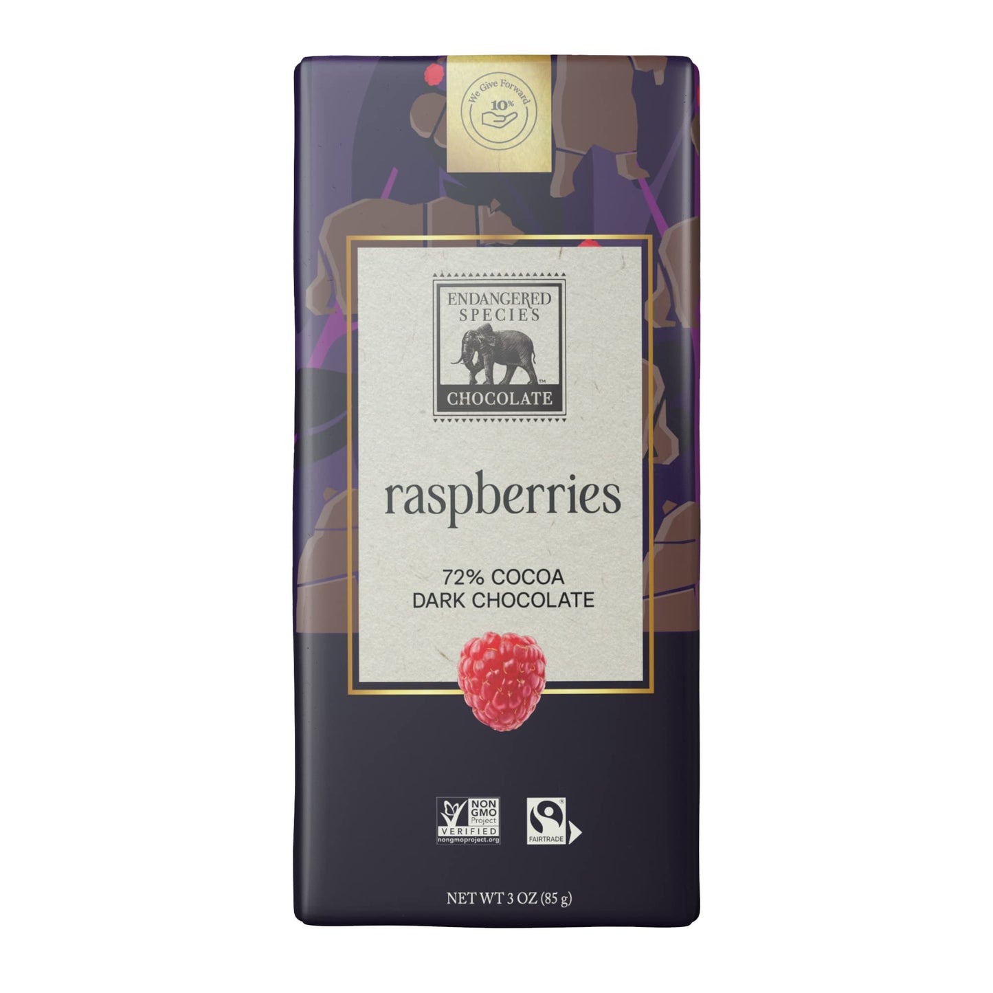 Endangered Species Chocolate Bars (12 Packs) (Dark Chocolate Raspberries (72%))