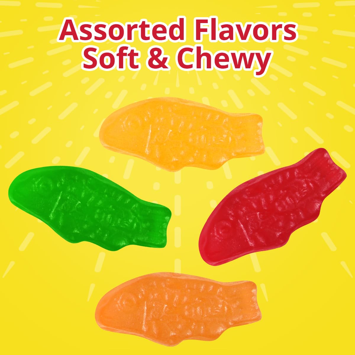 Buha Sweets Swedish Mini Assorted Fish Gummy Candy - Soft & Chewy Fruity Flavor, 1.12 lb Bulk Bag