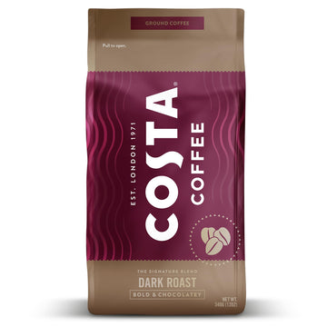 Costa Coffee Ground Coffee Signature Blend Dark Roast, 12oz, Rainforest Alliance Certified