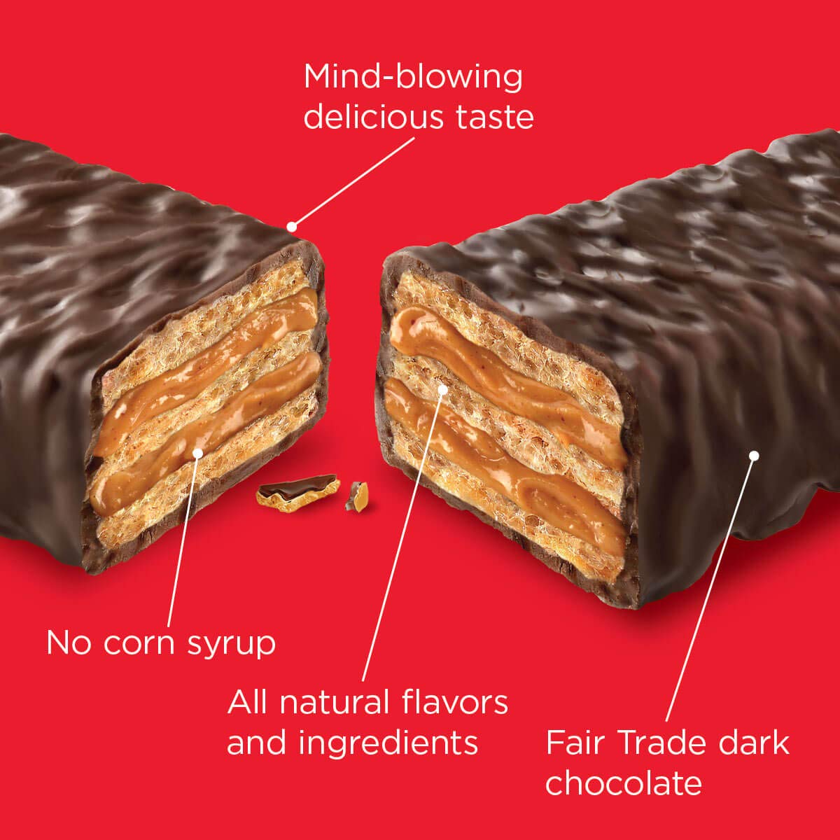 Little Secrets Crispy Wafers, Peanut Butter Flavor, Gourmet Dark Chocolate Candy, All Natural, Fair Trade Certified, No Artifici