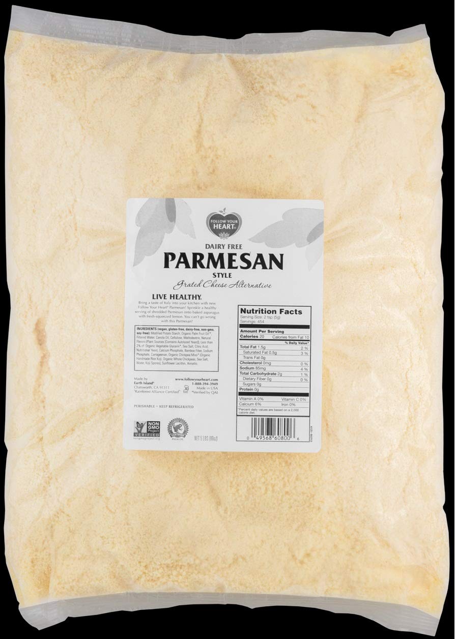 Follow Your Heart Vegan Grated Parmesan Cheese, 5 Pound - 3 per case.