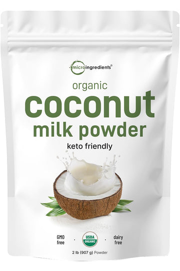 Micro Ingredients Organic Coconut Milk Powder, 2 Pound (32 Ounce), Plant-Based Creamer, Perfect for Coffee, Tea and Smoothie, No