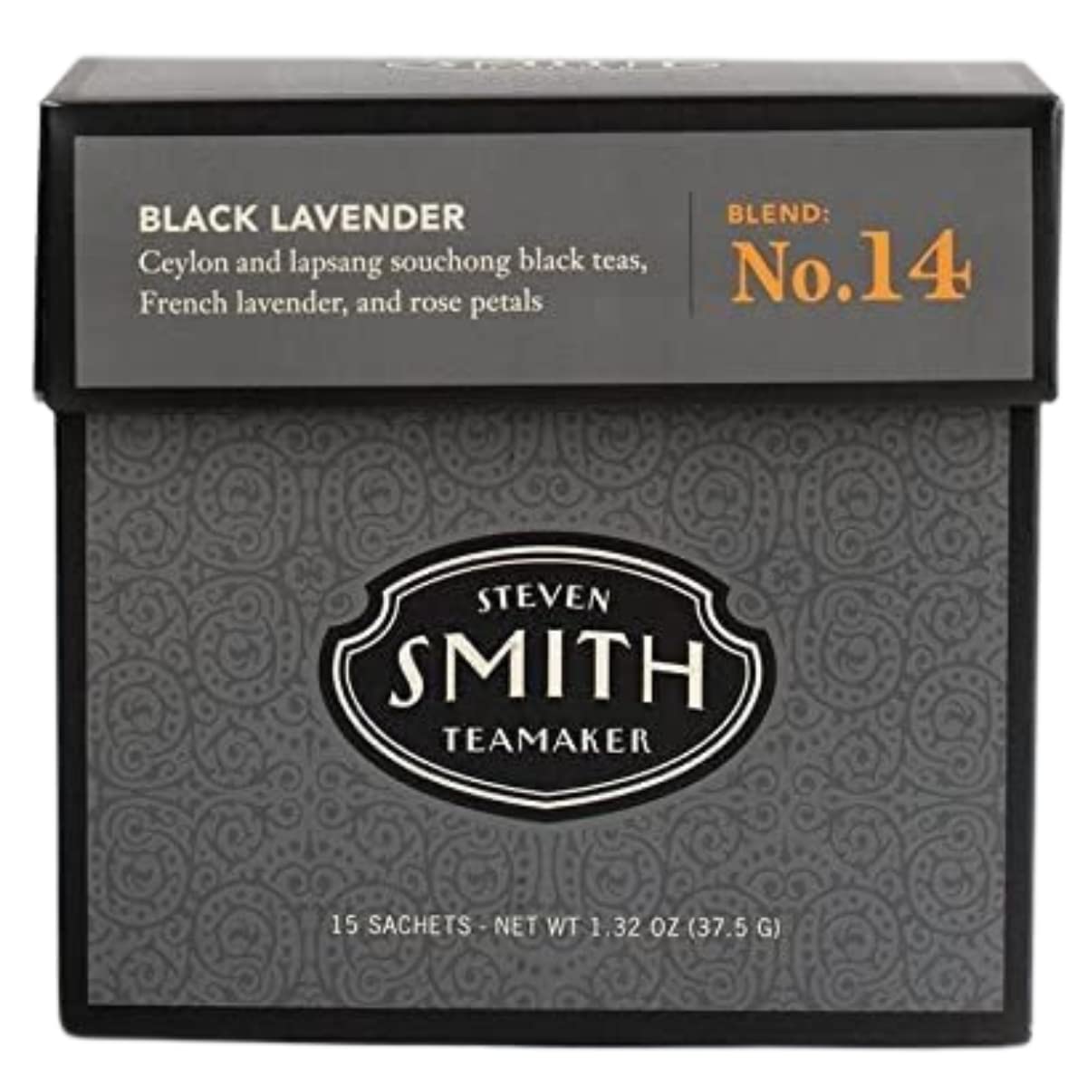 Smith Teamaker Black Lavender No. 14, Caffeinated, Sugar-Free, Sustainably Grown Full Leaf Black Tea Bags, 15 Sachets, 1.32Oz Each