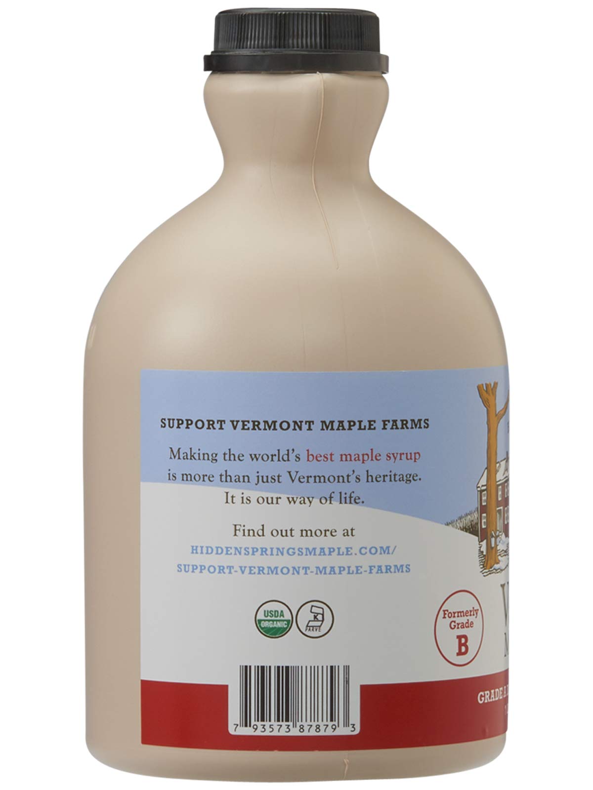 Hidden Springs Maple Organic Vermont Maple Syrup, Grade A Dark Robust (Formerly Grade B), 32 Ounce, 1 Quart, Family Farms, Bpa-F