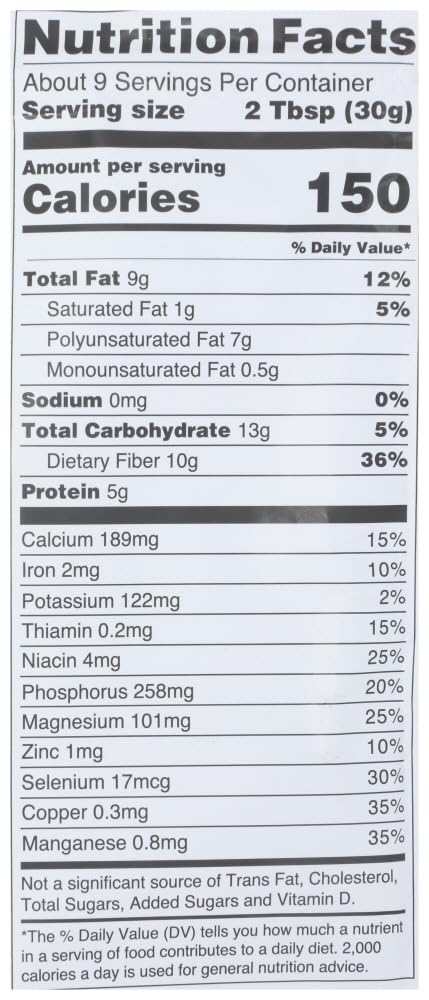 Badia Organic Chia Seeds, 9 Oz - Rich In Fiber, Protein, And Omega-3 - Perfect For Smoothies, Baking, Yogurt & Healthy Recipes
