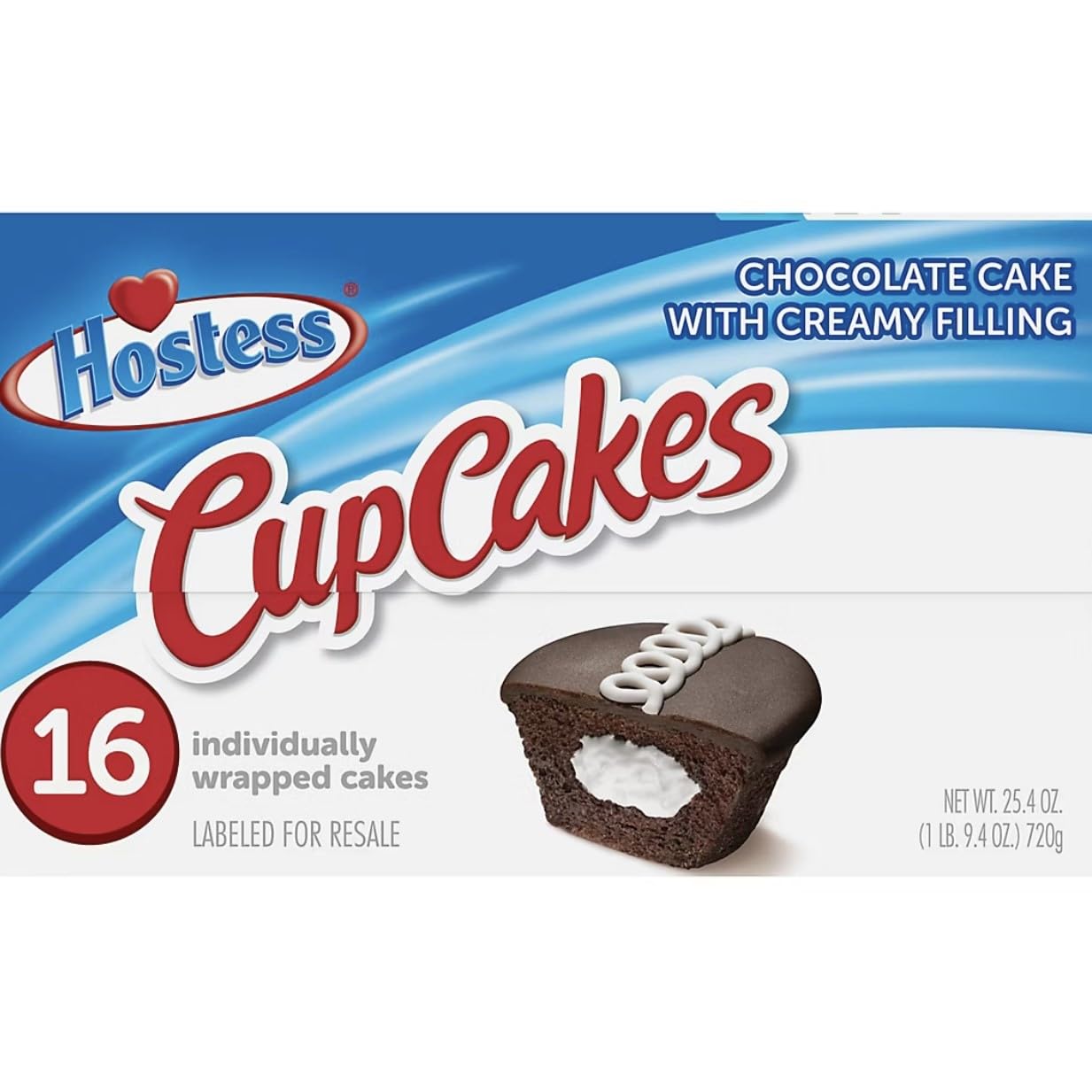 Generic Hostess Individually Wrapped Chocolate Cupcakes with Cream Filling, 16 ct.