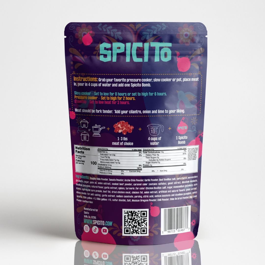 Spicito - Birria  S - 2 Pack - Just Add Water, Meat, & One Spicito Birria  - Hassle-Free Cooking - Authentic Spices - Slow Cooker - Pressure Cooker - Flavor - Seasoning   - Spice