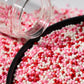 NIPEOR Edible Pearl Sprinkles for Cake Decorating - 130g 2mm Matte Sugar Pearls in White, Red, Pink