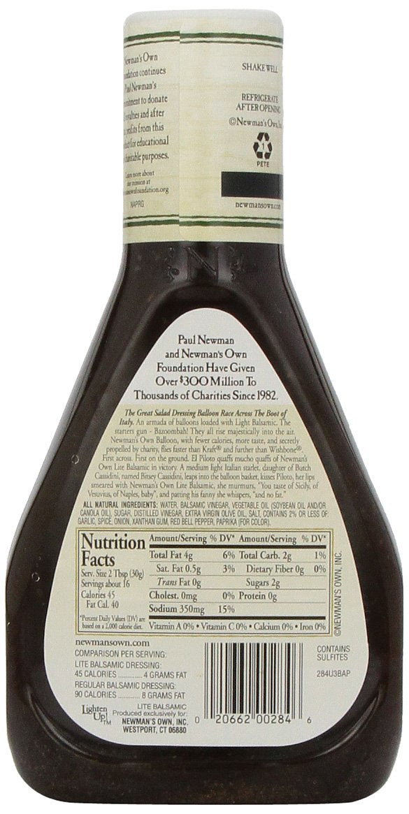 Newmans Own Salad Dressing Light Bals, 16-Ounce (Pack of 3)