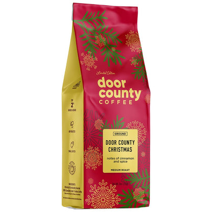 Door County Coffee Door County Christmas Flavored Coffee Ground - 8oz Bag - Holiday Seasonal - Medium Roast - 100% Specialty Ara