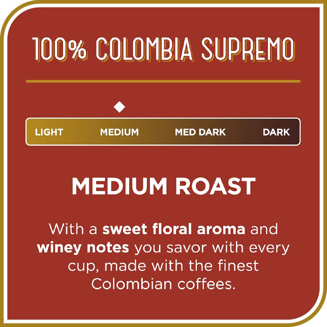 Don Franciscos Colombia Supremo Medium Roast Coffee Pods - 24 Count - Compatible with K-Cup Keurig - Original Flavor
