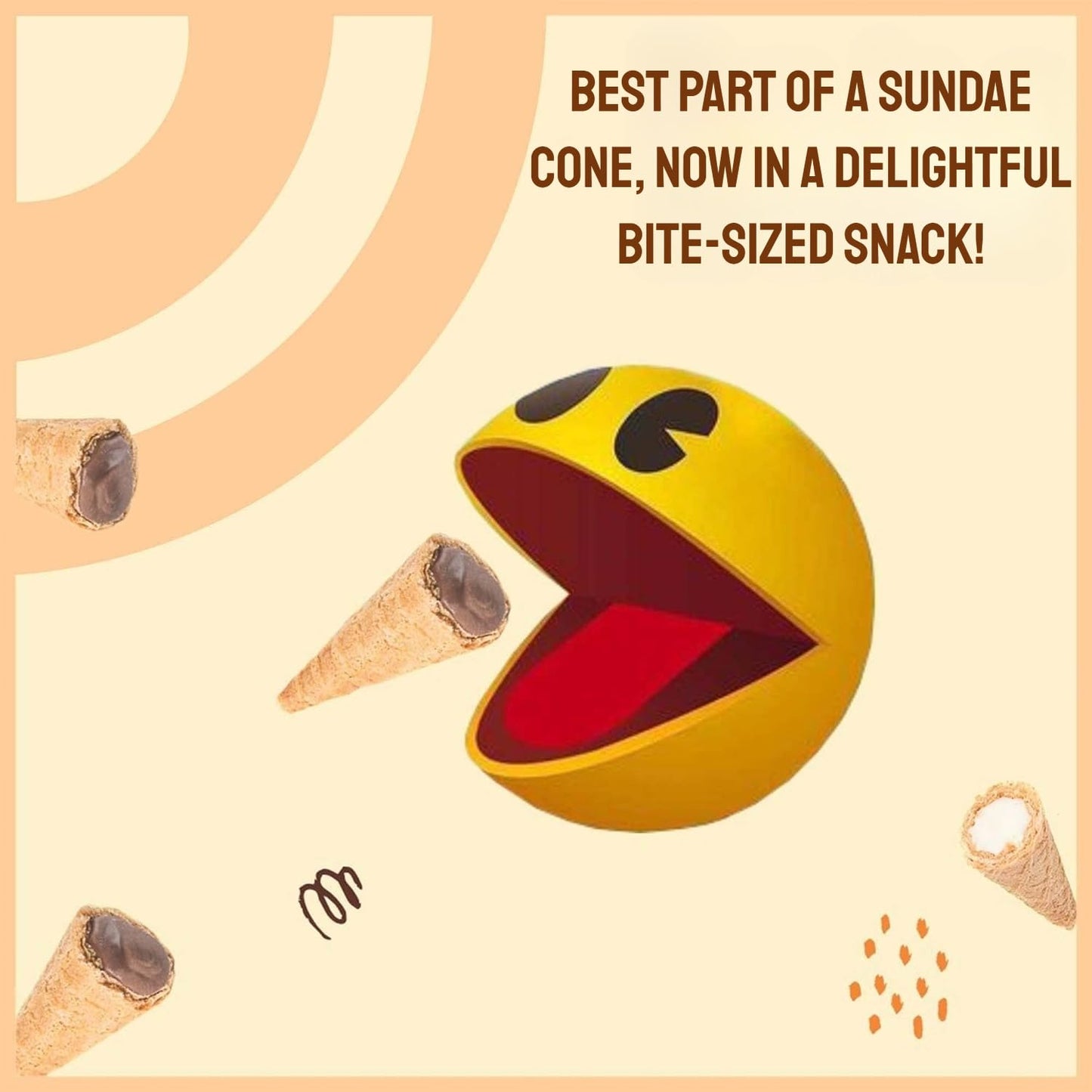 BEEMAX Tiny Bites Mini Waffle Cones - Premium Belgian Chocolate, 4.24 oz (2 Pack) - Perfect Snack or Ice Cream Topping