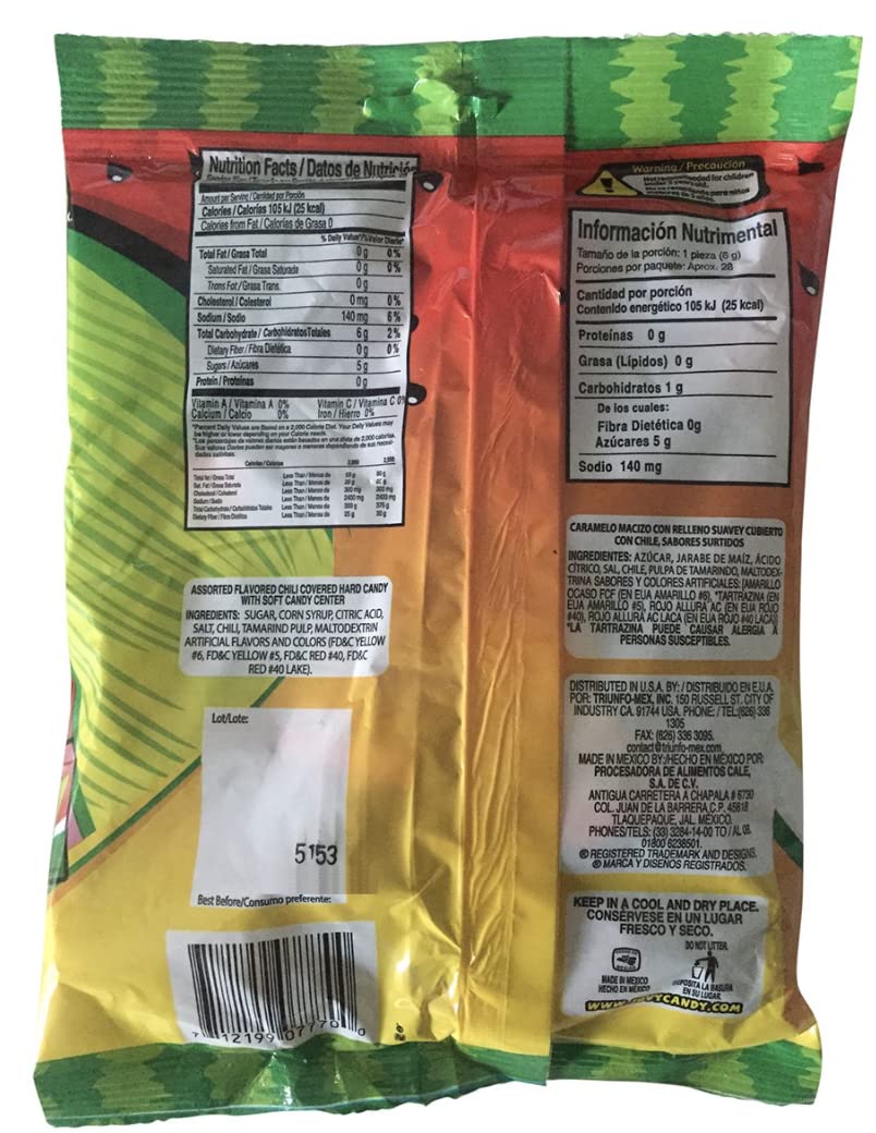 Jovy Revolcaditas With Chili Watermelon & Mango Flavors | 6Oz Bag | Mexican Candy