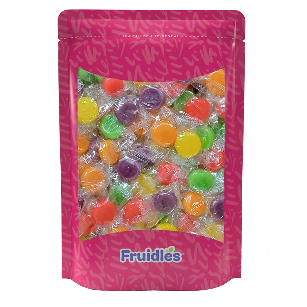 Fruidles Mixed-Fruit Discs Button Hard Candy, Individually Wrapped, Half-Pound