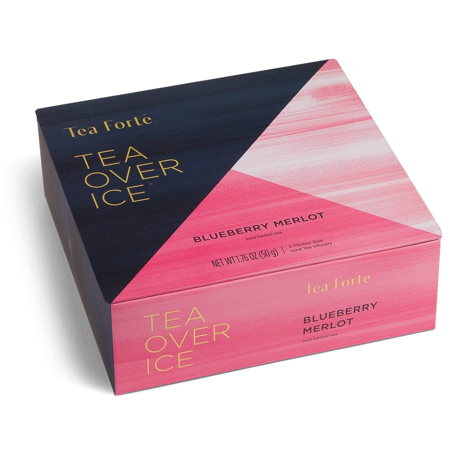 Tea Forte Iced Tea Blend, Blueberry g -flavored, Caffeine-Free Herbal, 5 Individually Wrapped Pyramid Infuser Bags, 24 oz each