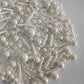 Edible White Pearl Sugar Sprinkles Candy Mix Size Baking Edible Cake Decorations Cupcake Toppers Cookie Decorating Wedding Party