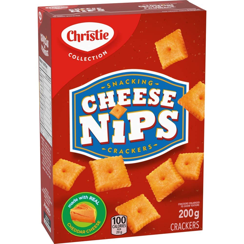 Christie Cheese Nips Cheddar Baked Snack Crackers, 200G/7.05Oz, 6-Box (Imported From Canada)