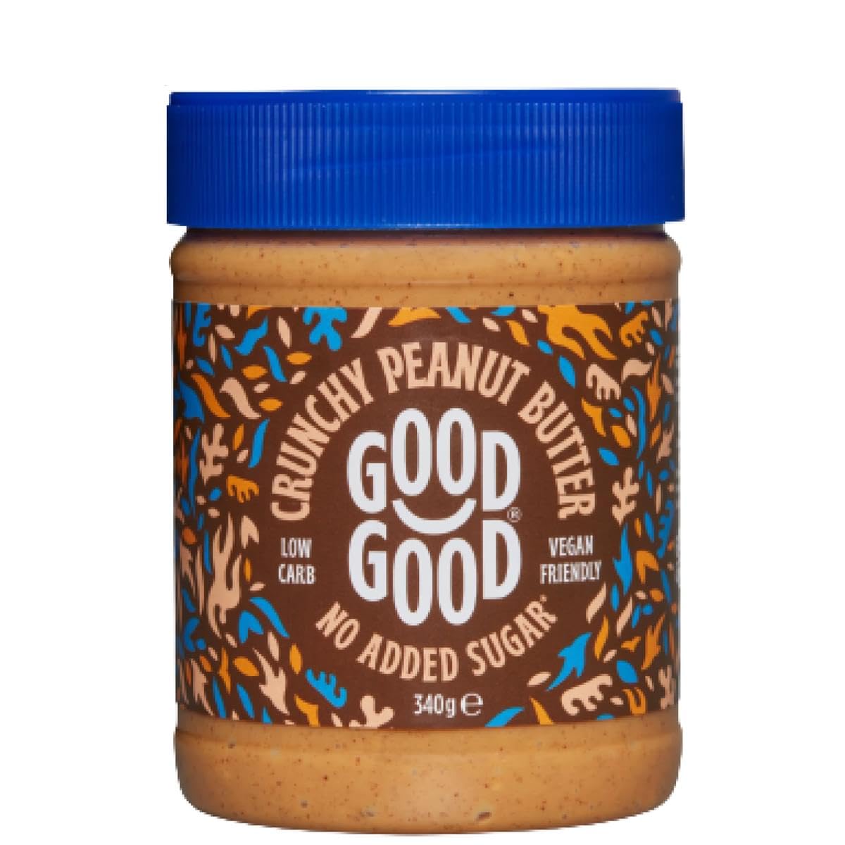 GOOD GOOD Crunchy Peanut Butter Keto Friendly - Low Carb & No Added Sugars - Vegan - No Palm Oil or Preservatives - Non-GMO - 12
