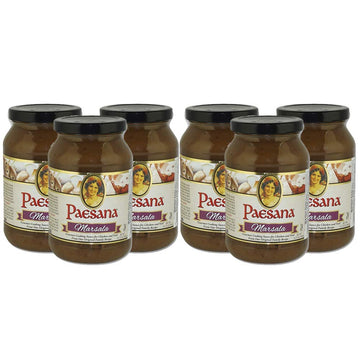 Paesana Marsala Gourmet Cooking Sauce - Simmer Sauce made with Marsala Wine. Great with Chicken or Veal. Kosher Parve. 15.75 oz. Jar - Packed in USA (6 Pack)