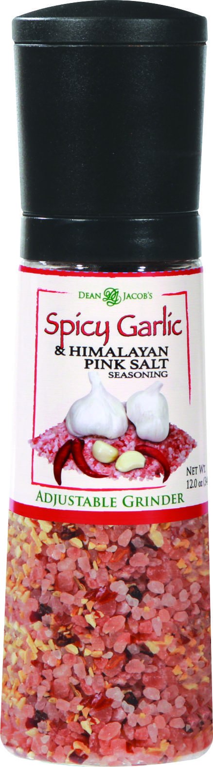 Dean Jacobs Jumbo Grinder Spicy Garlic And Himalayan Pink Salt Seasoning, 12 Ounce