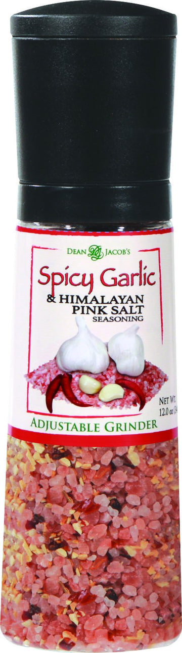 Dean Jacobs Jumbo Grinder Spicy Garlic And Himalayan Pink Salt Seasoning, 12 Ounce