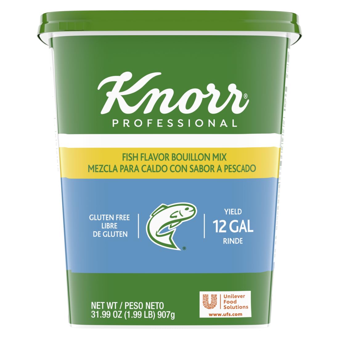 Knorr Professional Fish Bouillon Base Mix Gluten Free, No added MSG, 0g Trans Fat, 1.99 Pound (Pack of 6)