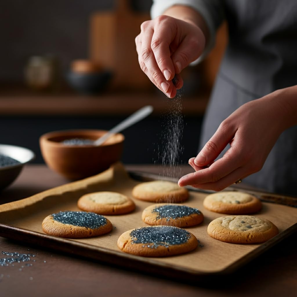 Bakerpan Black Sanding Sugar For Baking & Cookie Decorating - 5 Ounce Edible Black Sugar Sprinkles For Cookies, Cakes, Cocktails