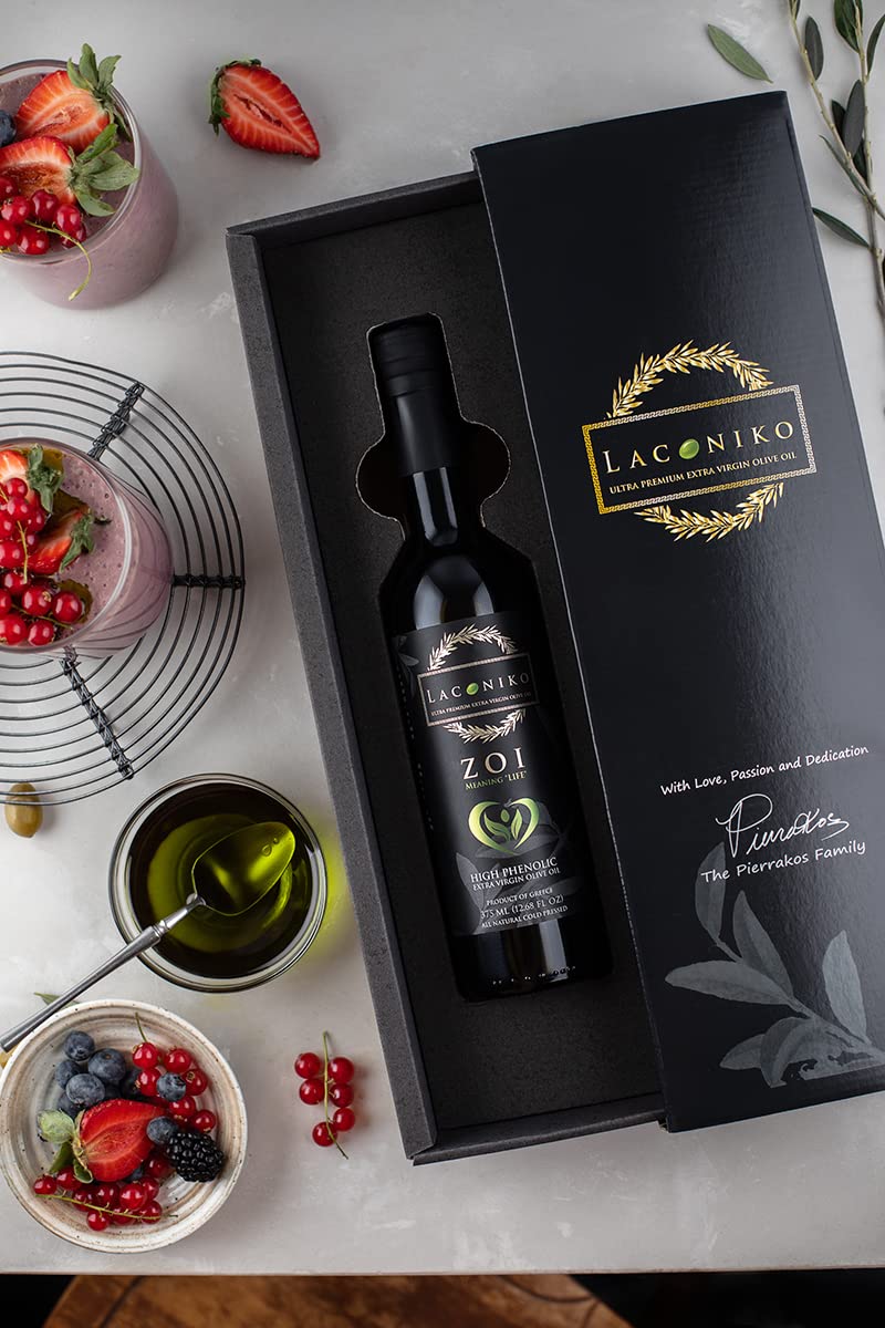 Laconiko Zoi Ultra High Phenolic Extra Virgin Olive Oil | New September 2024 Harvest! | 1870 Mg/Kg Polyphenols | Rich In Oleocan