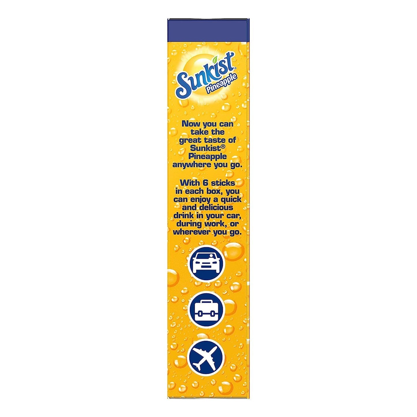 SINGLES TO GO! Sunkist Soda Pineapple Drink Mix, 0.53 oz, 6 ct (Pack of 16)