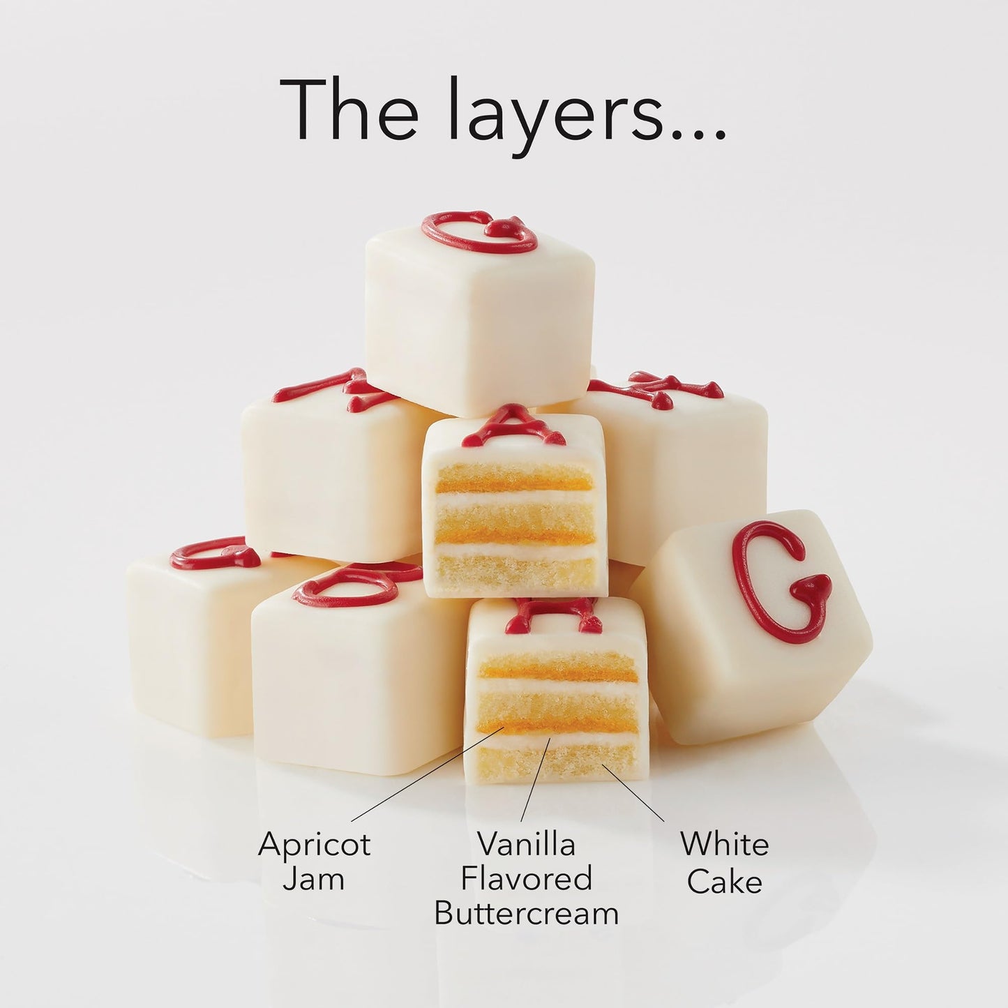 The Swiss Colony Bah Humbug Petits Fours Cakes - Gourmet Cake Assortment with Chocolate, Vanilla, and Layer Cakes - Holiday Dess