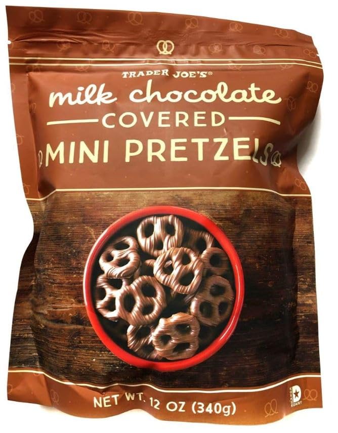 2- Pack Trader Joes Milk Chocolate Covered Mini Pretzels, 12 oz, Pack of 2