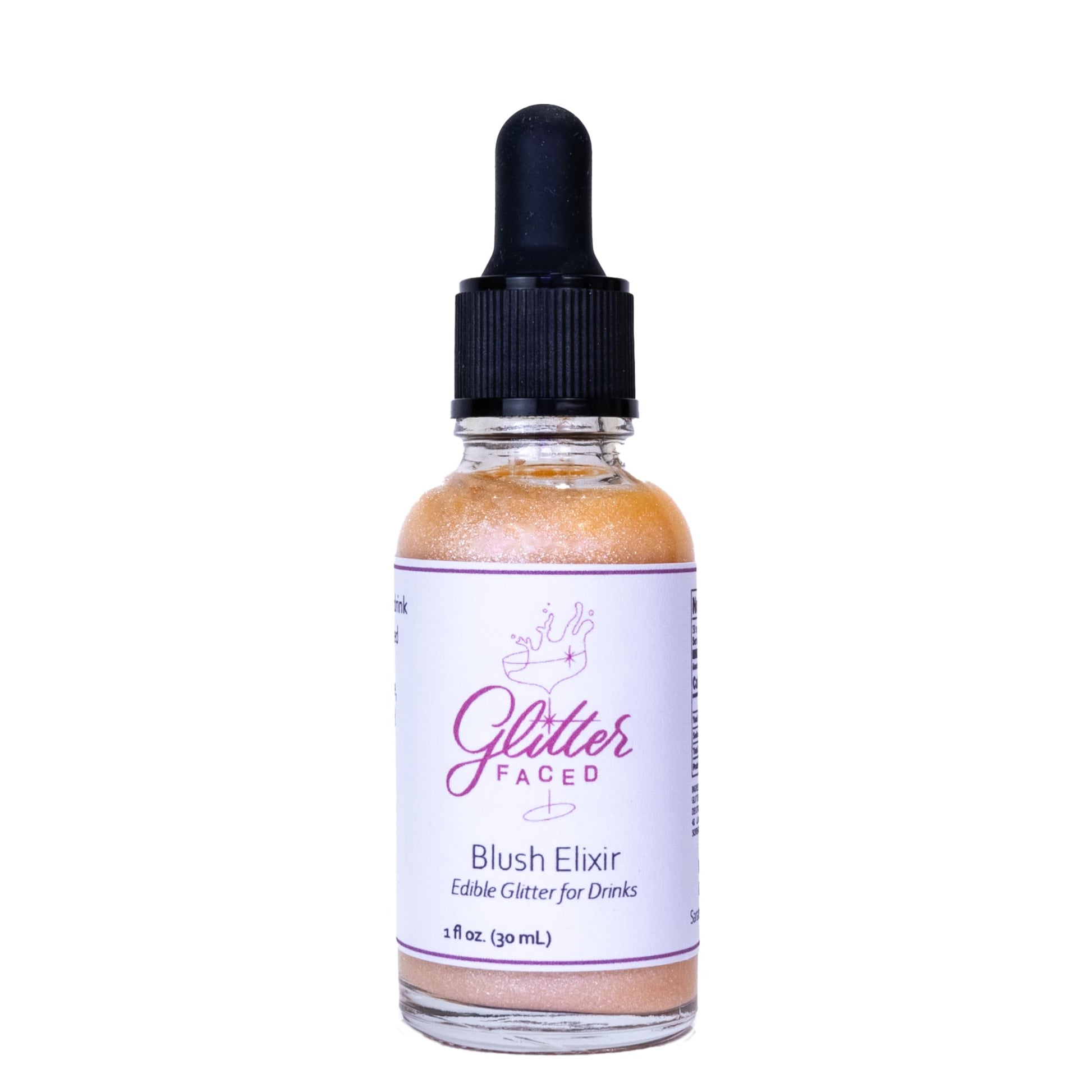 Glitter Faced Pink Edible Glitter for Galentines Cocktails & Mocktails, Mess-Free Glitter for 30 Drinks, Luster Dust Made from t