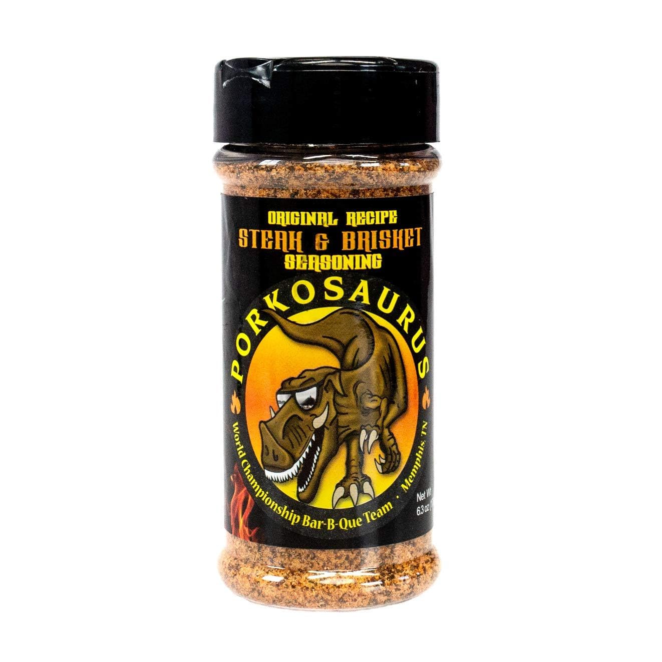 Porkosaurus Brisket & Steak Seasoning Blend, 6.3 Oz - World Champion Dry Rub for Smoking and Grilling