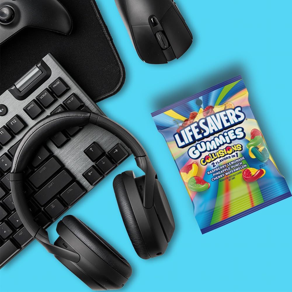 LIFE SAVERS Gummies Collisions 2 Flavors in 1 Soft Chewy Fruit Gummy Candy  4.6 Oz  Bulk Candy Pack of 12