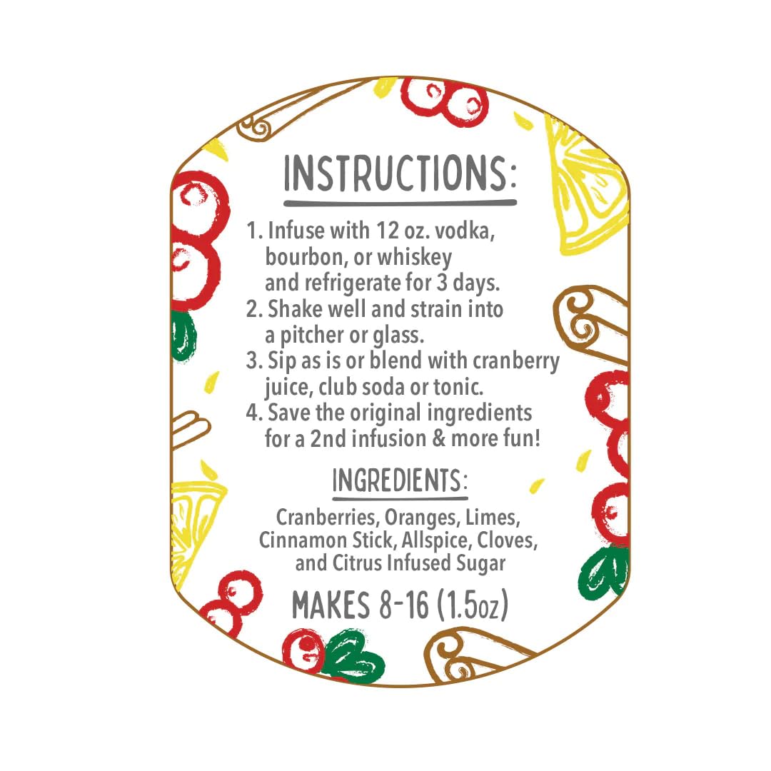 Mckinnons Dry Craft Cocktails Dehydrated Fruits And Herbs, Diy Mixology, Infusion Kit, Mason Jar Serves 8 - 16 Drinks (Cranberry