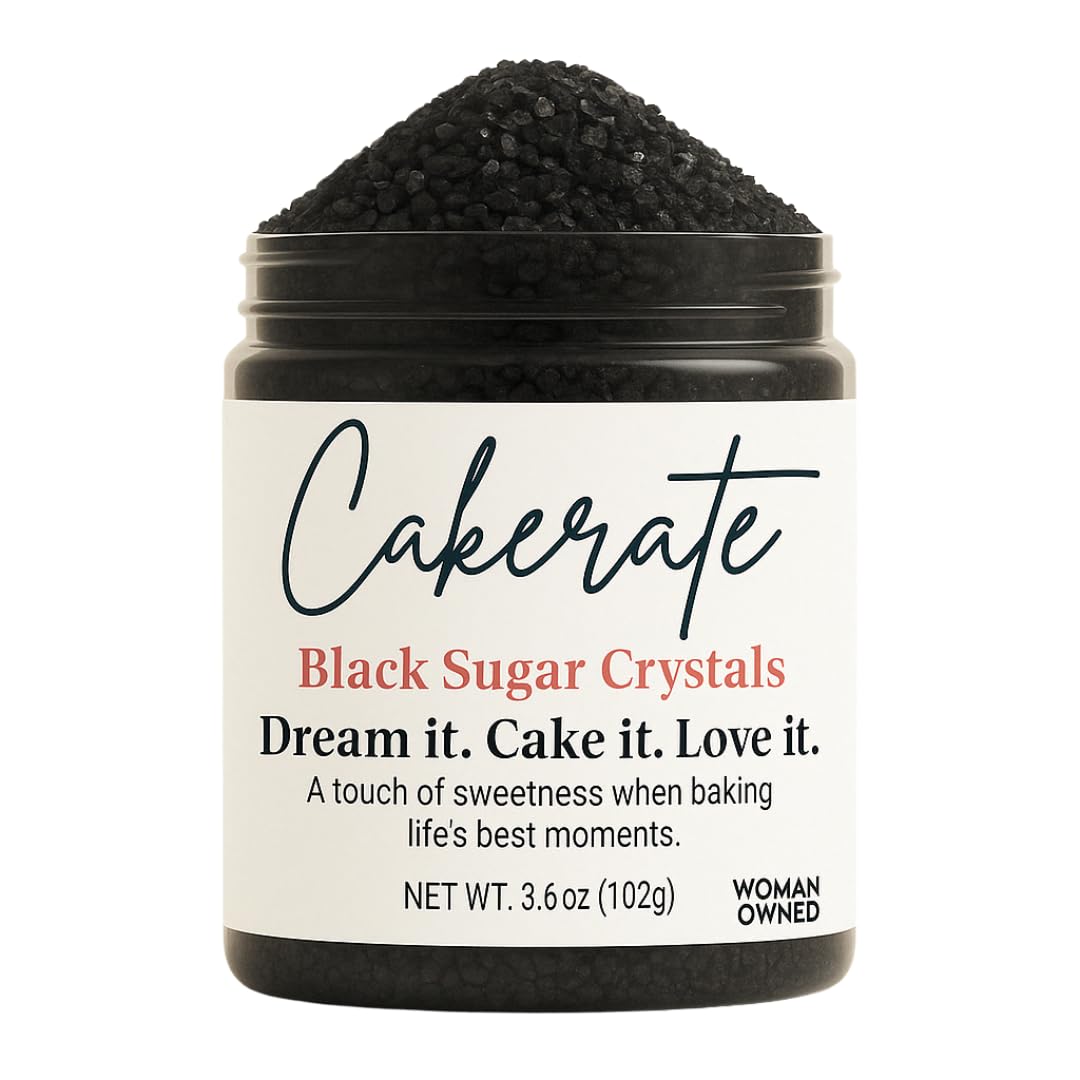 Wholesale Sugar Flowers Black Sugar Crystals Topping for Desserts 3.6 oz - Ideal for Cakes, Cookies, Cupcakes, and Baking