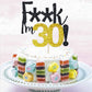 30 Birthday Cake Topper Black Glitter Funny 30Th Birthday Party Cake Decor Hello 30/Cheers To 30 Years/30 & Fabulous/Talk Thirty