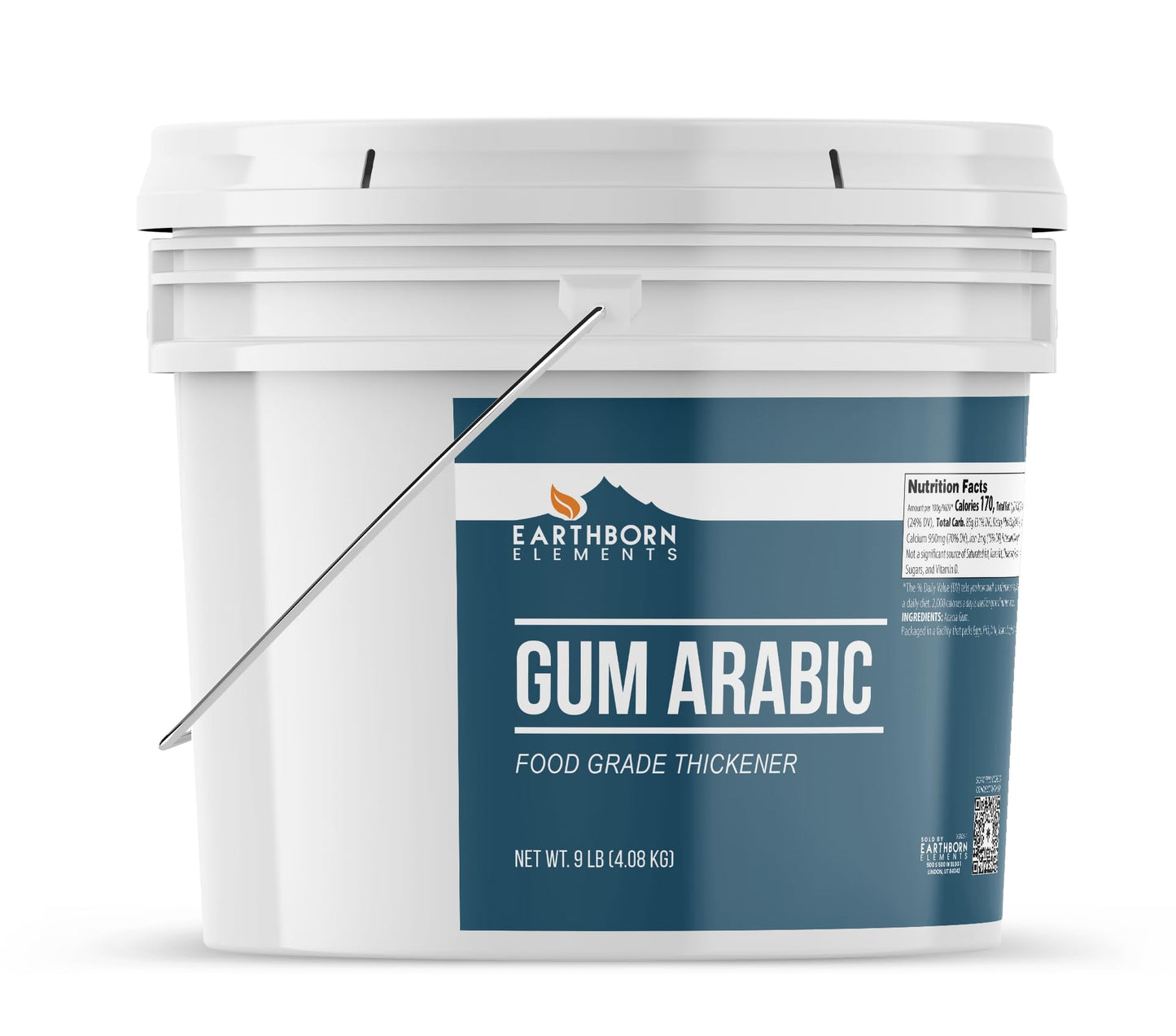 Earthborn Elements Gum Arabic 2 Gallon Bucket, Acacia, Multitude Of Uses, Resealable Bucket