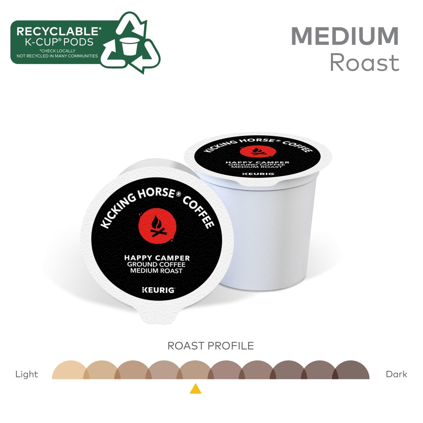 Kicking Horse Coffee Happy Camper Medium Roast Single Serve K-Cup Pods 10 Count