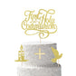 Sleyberoy First Holy Communion Cake Topper, Golden Paper Decoration for Eid, Baptism, Christening, Baby Shower, Birthday