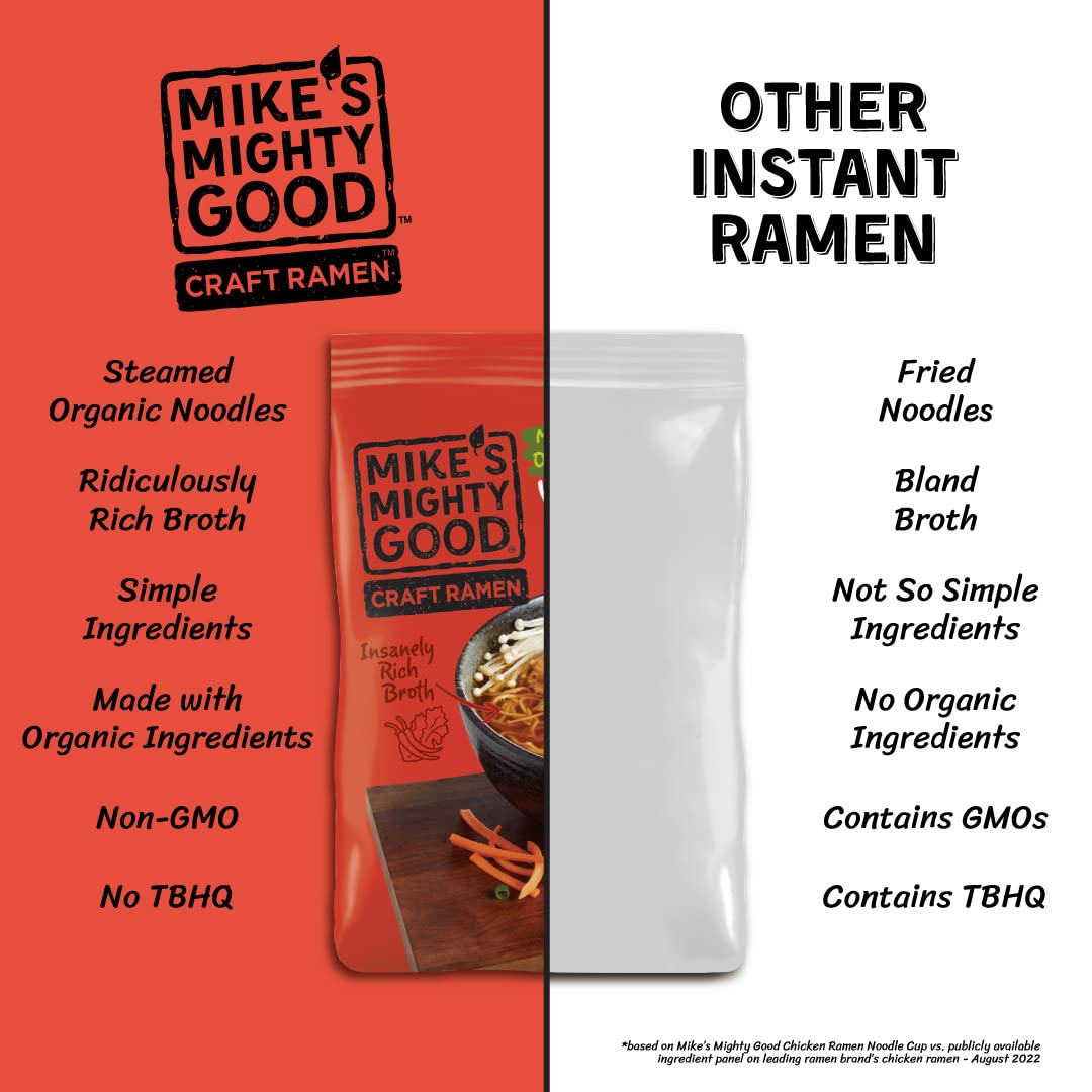 Mike'S Mighty Good Craft Ramen Vegetarian Kimchi Soup - Instant Ramen Noodles - Organic Instant Noodles - Vegan Ramen Soup - 2.3