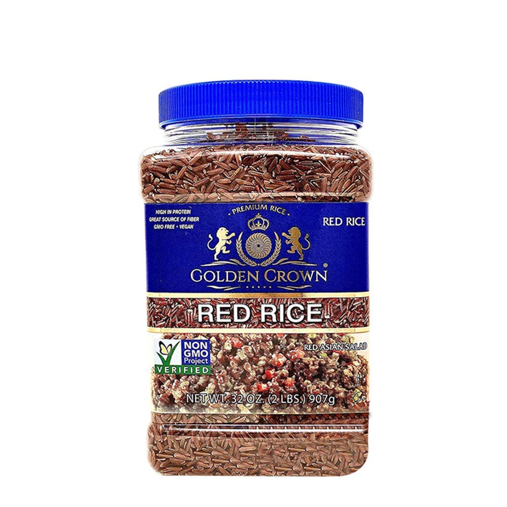 Golden Crown Naturally Aged Aromatic Premium Red Rice, Deliciously Tasty Red Asian Salad, GMO + Gluten Free Verified Halal and K